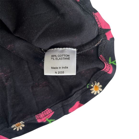 Tante Betsy Black & Pink Potted Daisy Pin Up Retro Inspired Dress Women’s Small - Picture 6 of 8